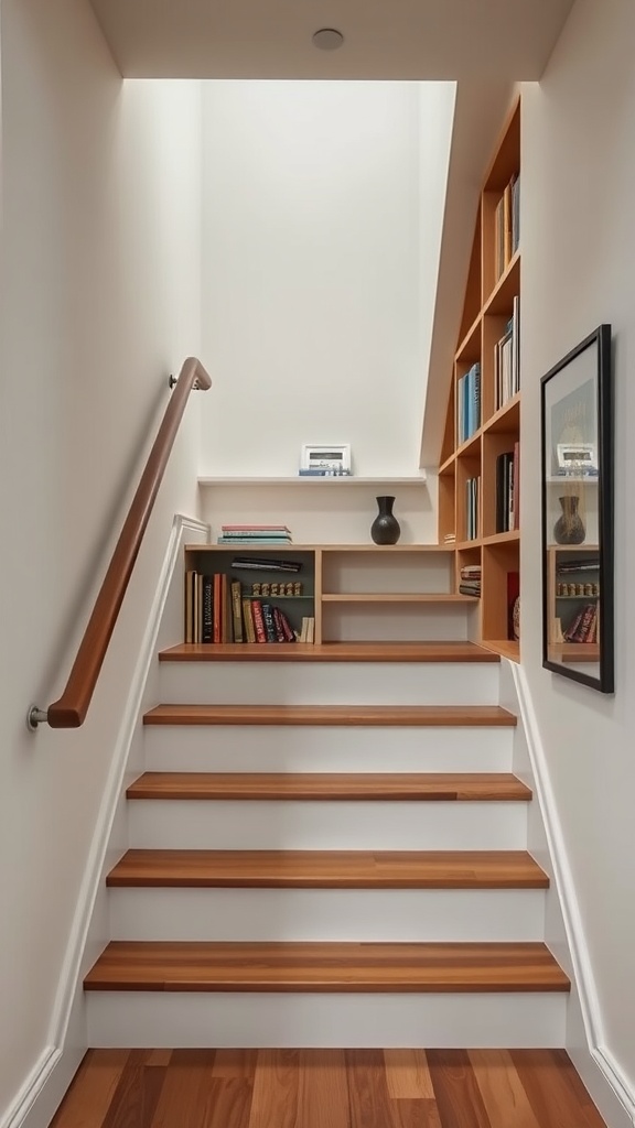 A cozy bedroom with a bed and a storage bin filled with books underneath.