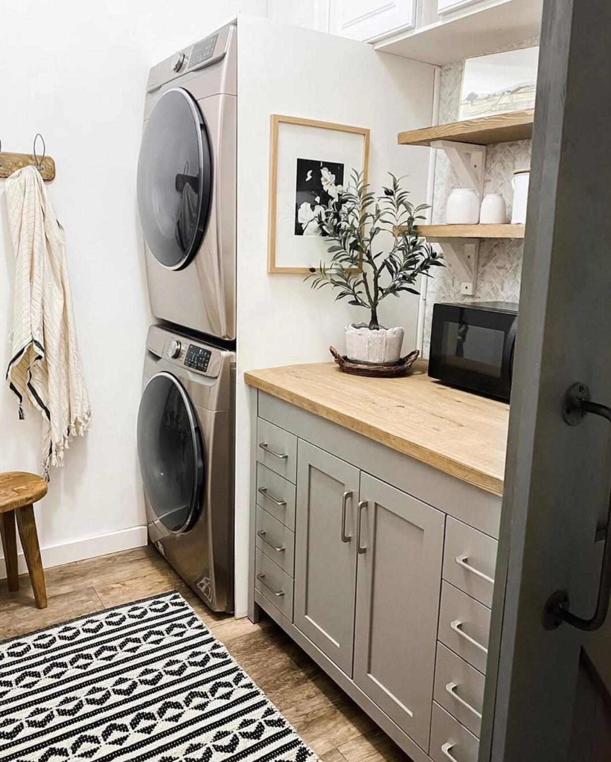 21 Small Laundry Room Ideas with Stacked Washer-Dryers. - Tool Trip